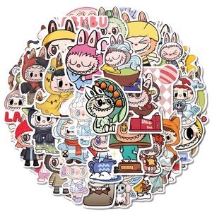 80PCs Labubu Stickers-Cute Cartoon Monster Bunny Sticker Pack-Gift for Parties